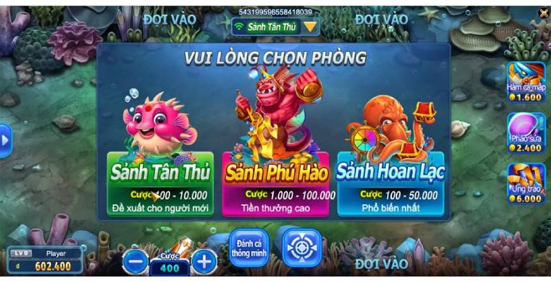 Bắn Cá Kingfun - Thế Giới Đổi Thưởng Hấp Dẫn Trong Tầm Tay 4 Bước 2: Nạp xu – chọn sảnh chơi